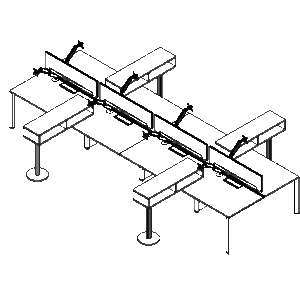 Friant Verity Eight-Person Benching Workstations (FV-8000 – FV-8004) installed