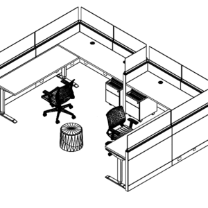 Friant Interra Frame-and-Tile Cubicle – Standard installed