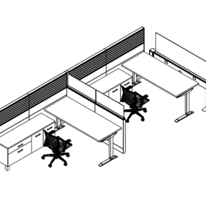 Friant Interra Workstation with Accessory Rail Tiles installed