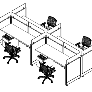 Friant Novo Monolithic 4-Station Cubicle Pod installed
